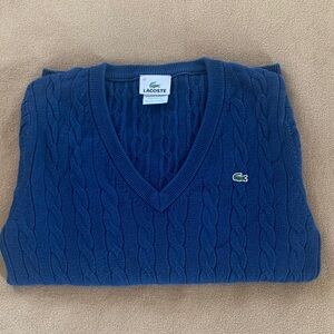Lacoste Women’s Blue Cable Knit Sweater